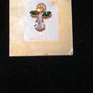 Roman crystal angel tack pin may emerald new